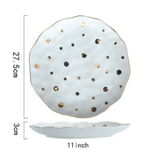Load image into Gallery viewer, Golden Round Dot Ceramic Tableware