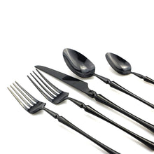 Load image into Gallery viewer, Retro Luxury Black Cutlery 18/10 Stainless Steel Dinnerware