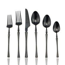 Load image into Gallery viewer, Retro Luxury Black Cutlery 18/10 Stainless Steel Dinnerware