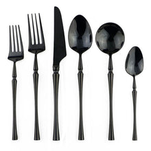 Load image into Gallery viewer, Retro Luxury Black Cutlery 18/10 Stainless Steel Dinnerware