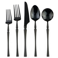 Load image into Gallery viewer, Retro Luxury Black Cutlery 18/10 Stainless Steel Dinnerware