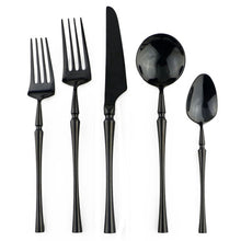 Load image into Gallery viewer, Retro Luxury Black Cutlery 18/10 Stainless Steel Dinnerware