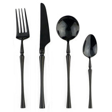 Load image into Gallery viewer, Retro Luxury Black Cutlery 18/10 Stainless Steel Dinnerware