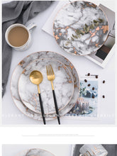 Load image into Gallery viewer, European Style Marble Plates Ceramic Dinner Set