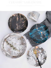 Load image into Gallery viewer, European Style Marble Plates Ceramic Dinner Set