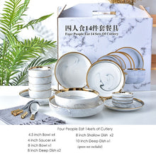 Load image into Gallery viewer, Grey Marble Ceramic Dinner Salad