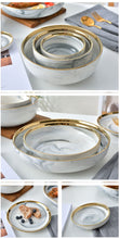 Load image into Gallery viewer, Grey Marble Ceramic Dinner Salad