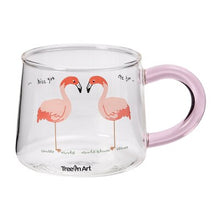 Load image into Gallery viewer, The Flamingo Cartoon Glass Mugs