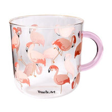 Load image into Gallery viewer, The Flamingo Cartoon Glass Mugs