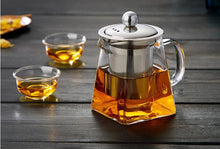 Load image into Gallery viewer, Heat Resistant Glass Stainless Steel Filter Teapot