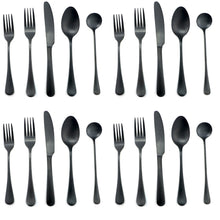 Load image into Gallery viewer, Dinnerware Black Matte Luxury Stainless Steel 20pcs
