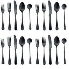 Load image into Gallery viewer, Dinnerware Black Matte Luxury Stainless Steel 20pcs
