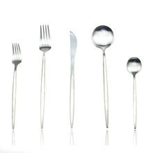 Load image into Gallery viewer, Royal Black Golden Dinnerware 30pcs Cutlery Set