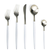 Load image into Gallery viewer, Royal Black Golden Dinnerware 30pcs Cutlery Set