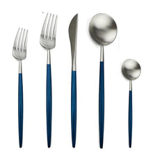 Load image into Gallery viewer, Royal Black Golden Dinnerware 30pcs Cutlery Set