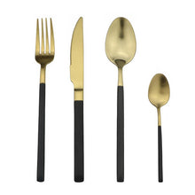 Load image into Gallery viewer, Kitchen Cutlery Black 4pcs Dinnerware Set