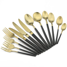 Load image into Gallery viewer, Kitchen Cutlery Black 4pcs Dinnerware Set
