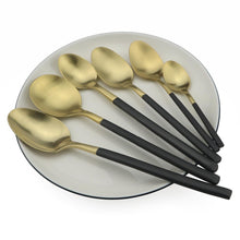 Load image into Gallery viewer, Kitchen Cutlery Black 4pcs Dinnerware Set