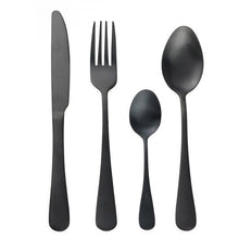 Load image into Gallery viewer, Elegant Blue Black Stainless Steel 24pcs Cutlery Set