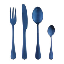 Load image into Gallery viewer, Elegant Blue Black Stainless Steel 24pcs Cutlery Set