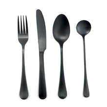Load image into Gallery viewer, Matte Black Western Plated Tableware Set