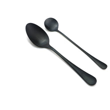Load image into Gallery viewer, Matte Black Western Plated Tableware Set
