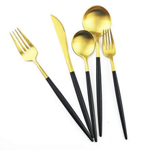 Load image into Gallery viewer, New Style Black Gold 20pcs Dinnerware Set