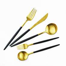 Load image into Gallery viewer, New Style Black Gold 20pcs Dinnerware Set