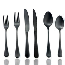 Load image into Gallery viewer, Rainbow Blue Black Stainless Steel 24pcs Cutlery Set