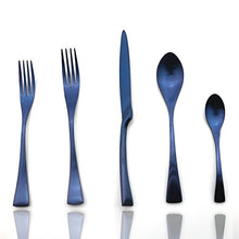 Load image into Gallery viewer, Royal Blue Stainless Steel Dinnerware Set