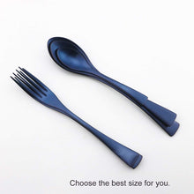 Load image into Gallery viewer, Royal Blue Stainless Steel Dinnerware Set
