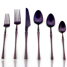 Load image into Gallery viewer, Retro Purple Matte 4/5/6pcs Dinnerware