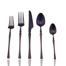 Load image into Gallery viewer, Retro Purple Matte 4/5/6pcs Dinnerware