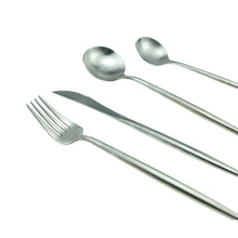 Load image into Gallery viewer, Silver Matte Stainless Steel Flatware Cutlery Dinner Set