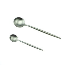 Load image into Gallery viewer, Silver Matte Stainless Steel Flatware Cutlery Dinner Set