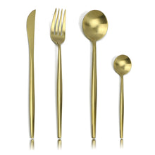 Load image into Gallery viewer, Royal Golden Stainless Steel Flatware 8pcs Cutlery Set