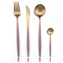 Load image into Gallery viewer, Royal Golden Stainless Steel Flatware 8pcs Cutlery Set