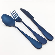 Load image into Gallery viewer, Blue Cutlery Stainless Steel 4pcs Dinnerware