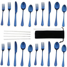Load image into Gallery viewer, Silver Matte Stainless Steel 20pcs Dinnerware Set