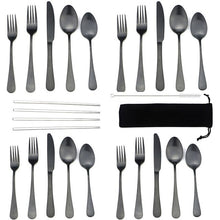Load image into Gallery viewer, Silver Matte Stainless Steel 20pcs Dinnerware Set