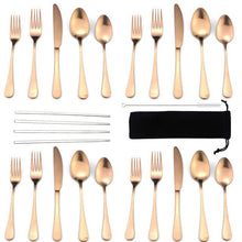 Load image into Gallery viewer, Silver Matte Stainless Steel 20pcs Dinnerware Set