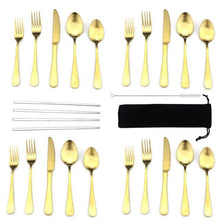Load image into Gallery viewer, Silver Matte Stainless Steel 20pcs Dinnerware Set