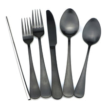 Load image into Gallery viewer, Silver Matte Stainless Steel 20pcs Dinnerware Set