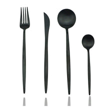 Load image into Gallery viewer, Dinnerware Black Cutlery 24pcs Set