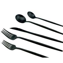 Load image into Gallery viewer, Dinnerware Black Cutlery 24pcs Set