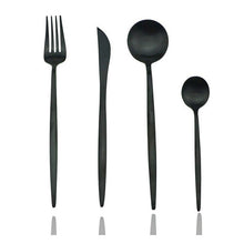 Load image into Gallery viewer, Dinnerware Black Cutlery 24pcs Set