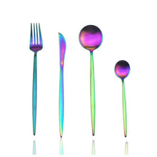 Load image into Gallery viewer, Dinnerware Black Cutlery 24pcs Set