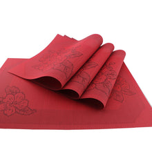 Load image into Gallery viewer, Red Flower Placemats