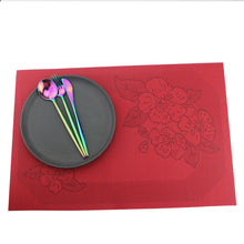 Load image into Gallery viewer, Red Flower Placemats