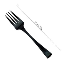 Load image into Gallery viewer, Black Cutlery 18/10 Stainless Steel Dinnerware